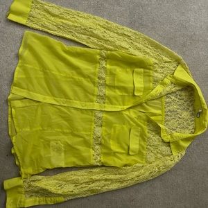 Yellow lace detail blouse